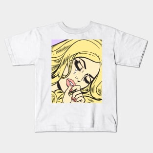 Blonde Crying Comic Girl Kids T-Shirt